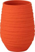 J-Line bloempot Fiesta - keramiek - oranje - medium