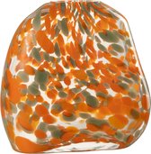 J-Line Vase Plat Taches Verre Orange/Vert Large