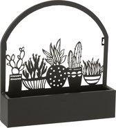 J-Line bloempot Cactus - metaal - zwart - Ø 7.50 cm
