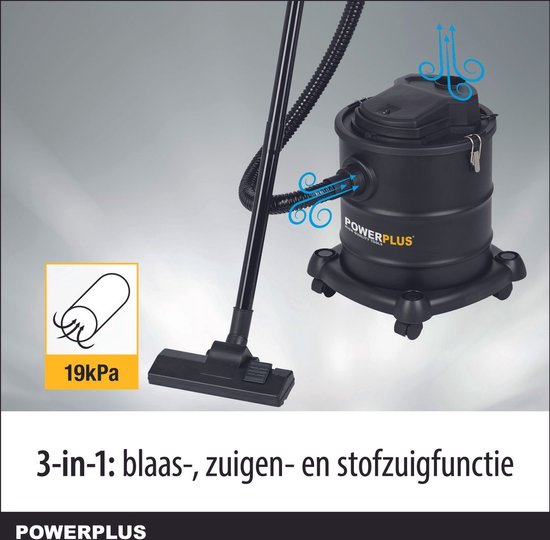 Powerplus elektrische aszuiger POWX308 - 1 200W as stofzuiger voor BBQ, kachel, brander - 20l tank - max. 60°