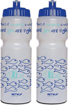 Retulp Bio Water Bottle Package Poisson - Gourdes - Vélo - Sport - Bouteille d'eau - Gourde - 750 ml - 2 pièces