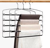 Broek Hangers Space Save Non-Slip S-Shape Roestvrij Staal Kast Ruimtebesparing voor Broek Jeans Sjaal Opknoping Zwart (3 Pack met 10 Clips) kledinghangers