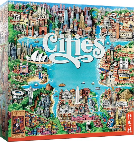 Foto: 999 games cities bordspel strategische uitdagingen in bekende steden familiespel gezelschapsspel kerstcadeau