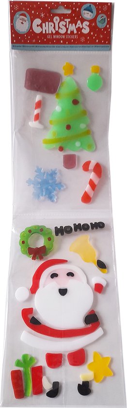 Kerst Gel Raamstickers - Kerstboom en Kerstman