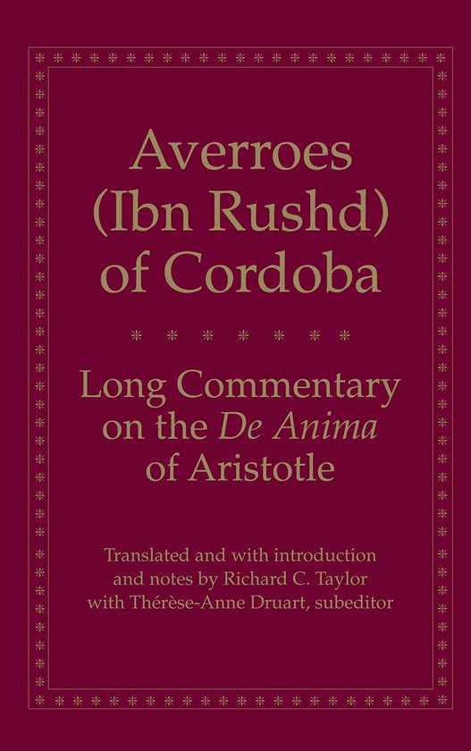 Long Commentary on the De Amina of Aristotle - cover