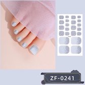 Prachtige Teen NagelStickers/ 1 vel , 22 tips/ Manicure Feet Nail stickers,Nageldecoratie,Nagellak,Plaknagels / Nail stickers Zilver