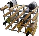 16 Fles 4X3 Traditioneel Wijnrek - Volledig gemonteerd - FSC-gecertificeerd natuurlijk grenen - Wijnopslagopties Wine rack