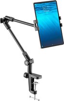 360° Tablet Standhouder met lange arm voor Bureau - Geschikt voor iPad Pro, Galaxy Tabs, iPhone - Webcam Stand Projector Camera Mount - 27" lang statief - 47"-13" apparaten - Mini Air Schakelaar Kindle tablet holder for bed