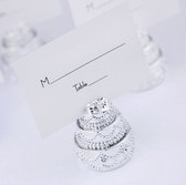 2 Verzilverde plaatskaarthouder Wedding Cake - bruidstaart - plaatskaarthouder - decoratie - huwelijk - bruiloft