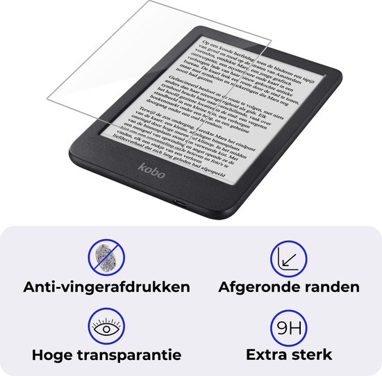Screenprotector Geschikt voor Kobo Clara BW Screenprotector Gehard Glas Tempered Glass - Screenprotector Geschikt voor Kobo Clara BW Screenprotector van Mobiparts — afbeelding 3