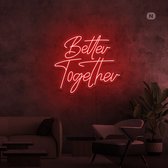 Led Neonbord - Led Neonverlichting - Better Together - Rood - 75cm * 65cm
