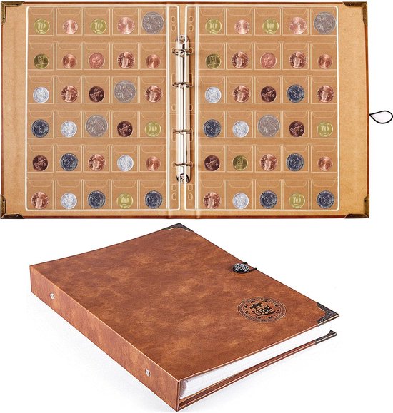 Album de rangement pour pièces de monnaie du monde entier, 250 pochettes, 10 pages, rouge Album de rangement pour pièces de monnaie du monde entier, 250 pochettes, 10 pages, rouge
