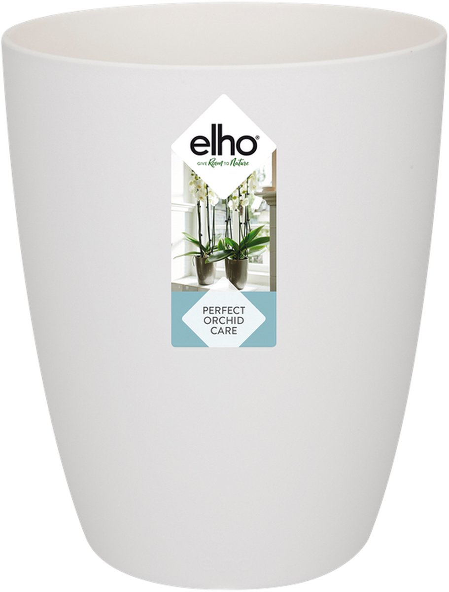 Elho Brussels Orchidee Hoog 12.5 - Bloempot voor Binnen - Ø 12.5 x H 15.5 cm - Wit