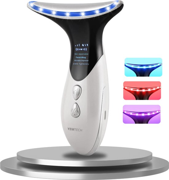 Yemtech® Huidverjongingsapparaat - LED Gezichtsmassage - Facelift apparaat - Gezichtsverzorging - Anti Rimpel – Gezichtsversteviging - Anti Acne Rimpels - Gezichtsreiniger - Vibratiemassage