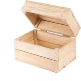 Afsluitbare houten opbergdoos met deksel - sieradenkoffer speelgoedkist - modieus design 30 x 20 x 20 cm Wooden crates