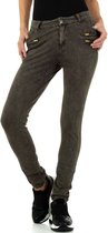 Metrofive zachte skinny broek khaki S/36