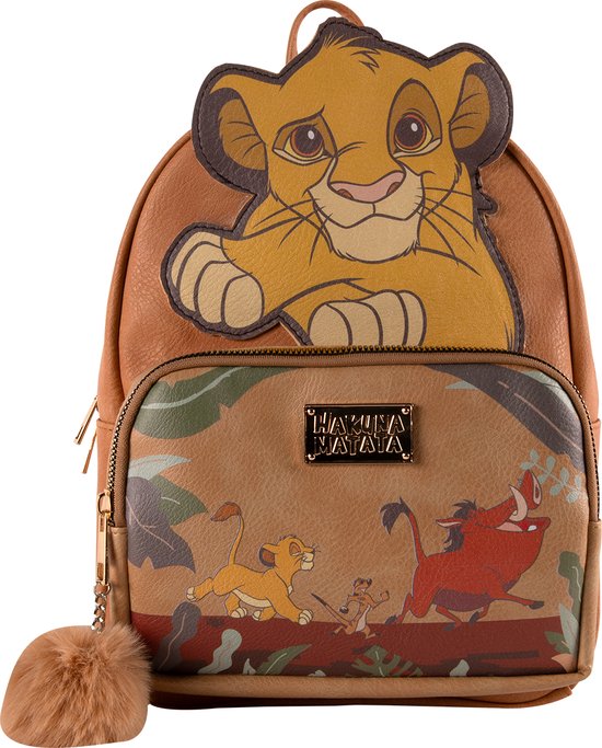 Lion King Hakuna Matata - kleine rugzak - 27cm x 21cm - dubbele ritssluiting - 3 vakken