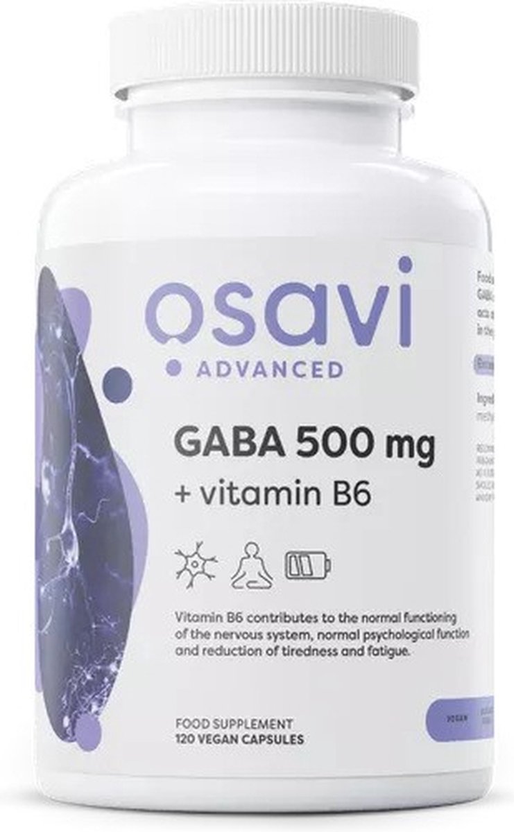 Goedkoopste Osavi GABA vitamine B6 - 500mg - 120V-Caps - gamma-aminoboterzuur - aminozuur - vegan capsules