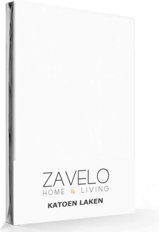 Zavelo Laken Deluxe Wit - 100% Katoen - 1-persoons 150x250 cm - Bovenlaken - Onderlaken - Extra Zware Kwaliteit - Super zacht - Hotelkwaliteit