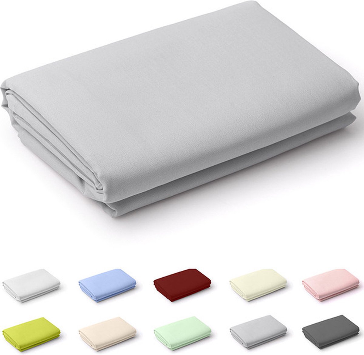 Zavelo Laken Deluxe Licht Grijs - 100% Katoen - 2-persoons 200x250 cm - Bovenlaken - Onderlaken - Extra Zware Kwaliteit - Super zacht - Hotelkwaliteit