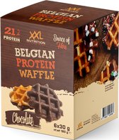 XXL Nutrition - Belgian Protein Waffle - Eiwitrijke Belgische Wafel - Proteïne Snack - Chocolade - 6 Stuks
