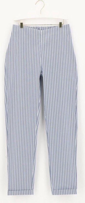 oroblu pull on leggings stripes white/blue
