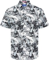 Jack & Jones Overhemd Jorjoshua Aruba Aop Shirt Ss 12255196 Cloud Dancer Mannen Maat - L