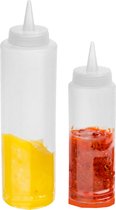 4x flacons de garniture transparents / flacons doseurs / flacons de sauce 250 ml et 400 ml - Flacon presseur / vaporisateur - Flacon doseur / flacon sauce