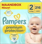 Pampers - Premium Protection - Taille 2 - Boîte mensuelle - 216 couches - 4/8 KG