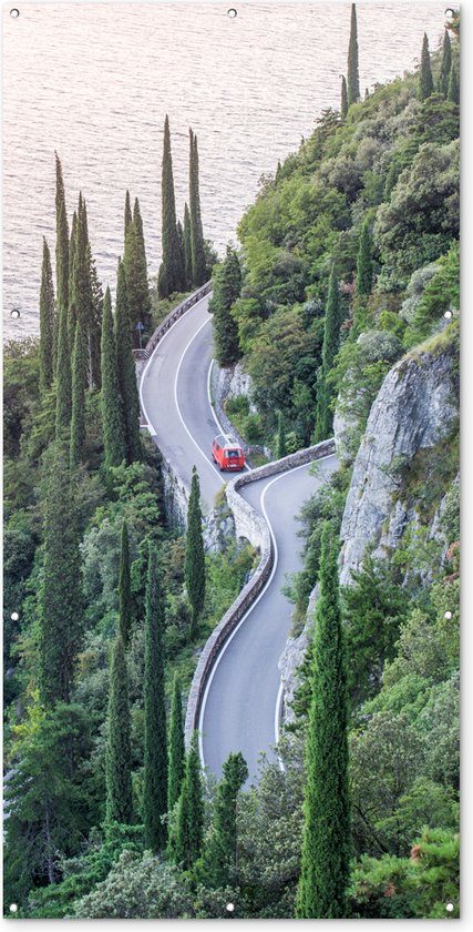 Foto: Schuttingposter gardameer weg bergen 100x200 cm tuindoek