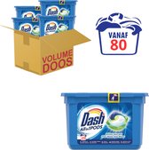Dash All in 1 Wasmiddel Pods Witter dan Wit - 80 wascapsules - Voordeelverpakking 4 x 20 Wasbeurten