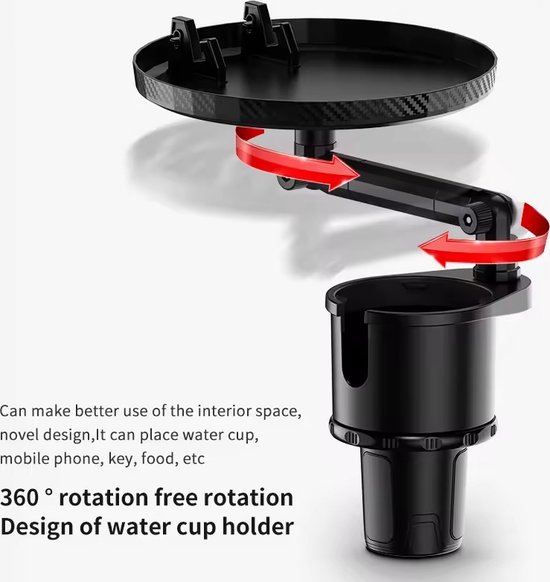 Zuxbolf Bekerhouder Auto, Flessenhouder Bekerhoudere Zelfklevend Universeel 90mm Diameter, Bekerhouders voor Koffiebekers en Drankblikjes Bekerhouder en Onderzetter voor Op Tafel of Bureau, Zwart