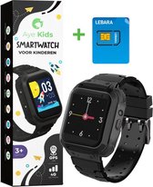 AyeKids SmartWatch Kinderen - GPS - 4G Netwerk - Incl Simkaart - Kinderhorloge met GPS - Waterdicht - Zwart - voor Jongens en Meisjes