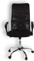 Chaise de bureau ergonomique pour Adultes - Assise en maille - Chaise pivotante réglable - Robuste et durable - Zwart - Avec accoudoirs fixes - Max 130kg - Fonction berçante - Réglage de la hauteur