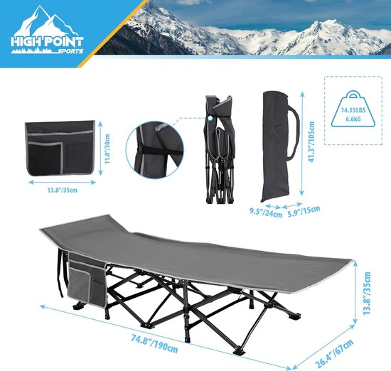 ATORPOK SHOP Lit de Camping Pliable Robuste pour Adultes,Charge Jusqu'à