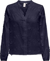 Only Blouse Onlcille Zoe Ls V-neck Shirt Wvn 15319216 Evening Blue Dames Maat - M