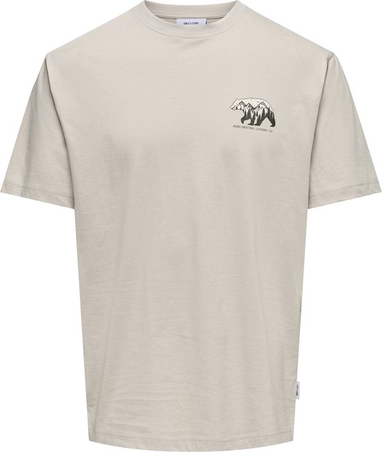 Only & Sons T-shirt Onskeane Rlx Ss T-shirt imprimé Ss24 No 22030973 Silver Lining taille homme-XL