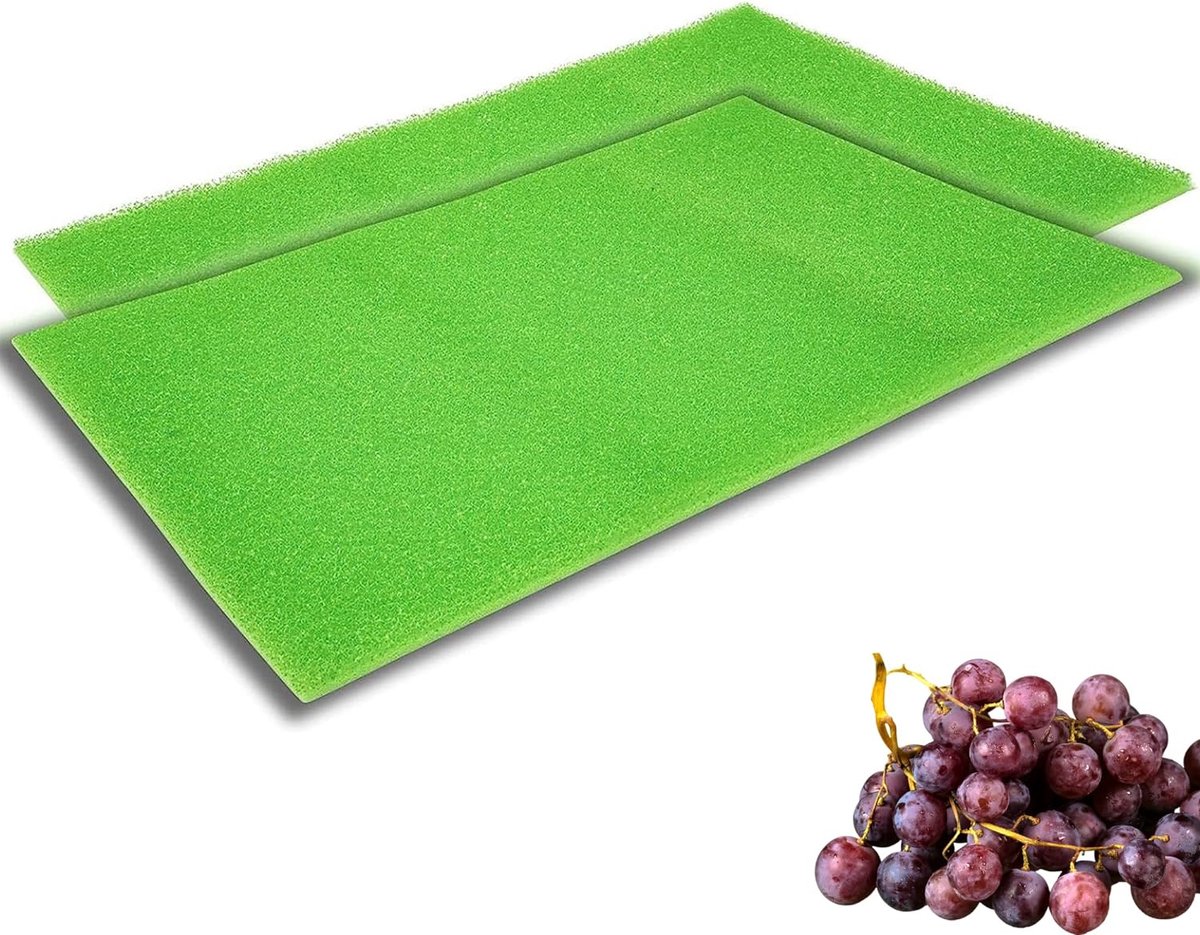 Goedkoopste Koelkastmatten, 2 stuks, antibacteriële werking, met luchtkussens, kunststof, groen,