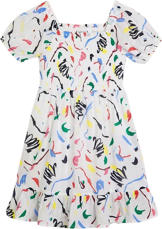 Tommy Hilfiger ALLOVER PRINT SMOCKED DRESS Robe Filles - White - Taille 12