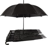 Grote Set van 13 Opvouwbare Zwarte Automatische Paraplu's - Kwaliteit voor Elk Weertype - Diameter 115cm - Polyester en Aluminium