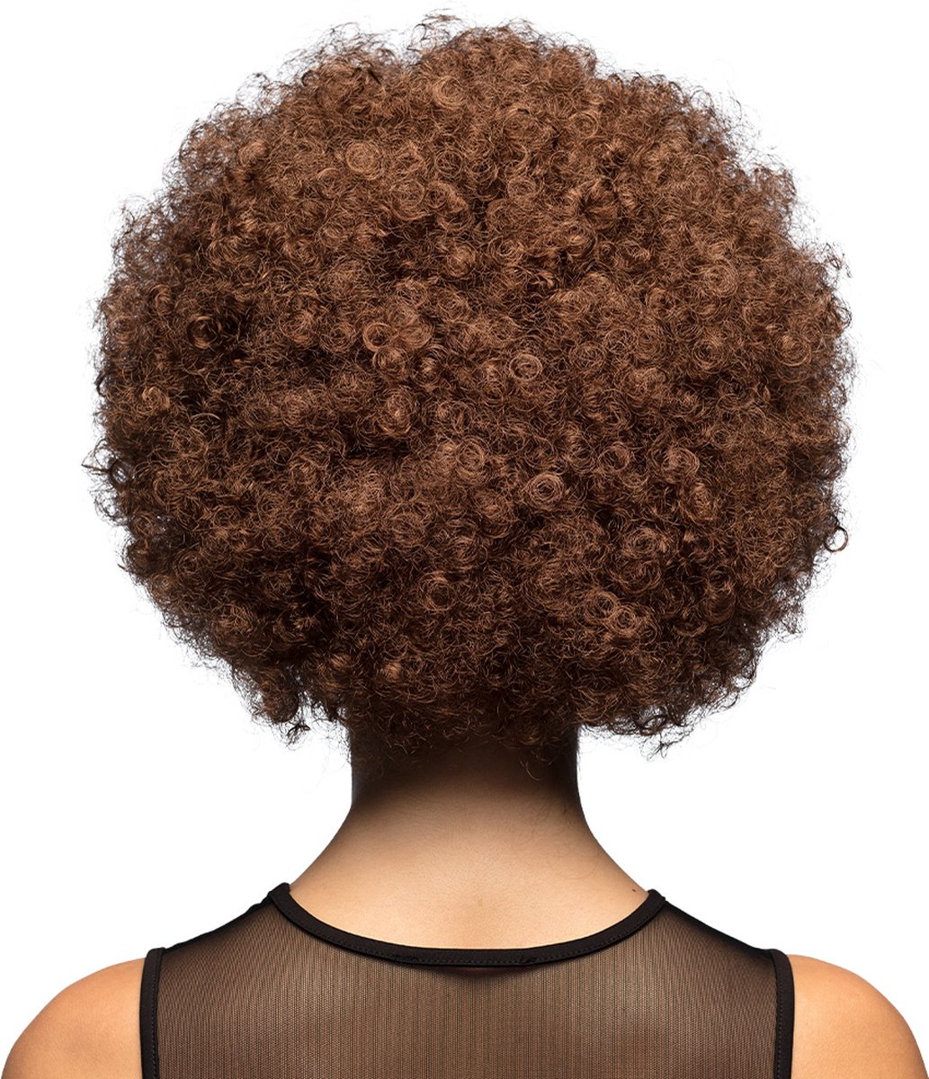 Boland - Pruik Groove bruin Bruin - Afro - Kort - Unisex - Danser/danseres - 70's, 80's & 90's - Disco — afbeelding 5