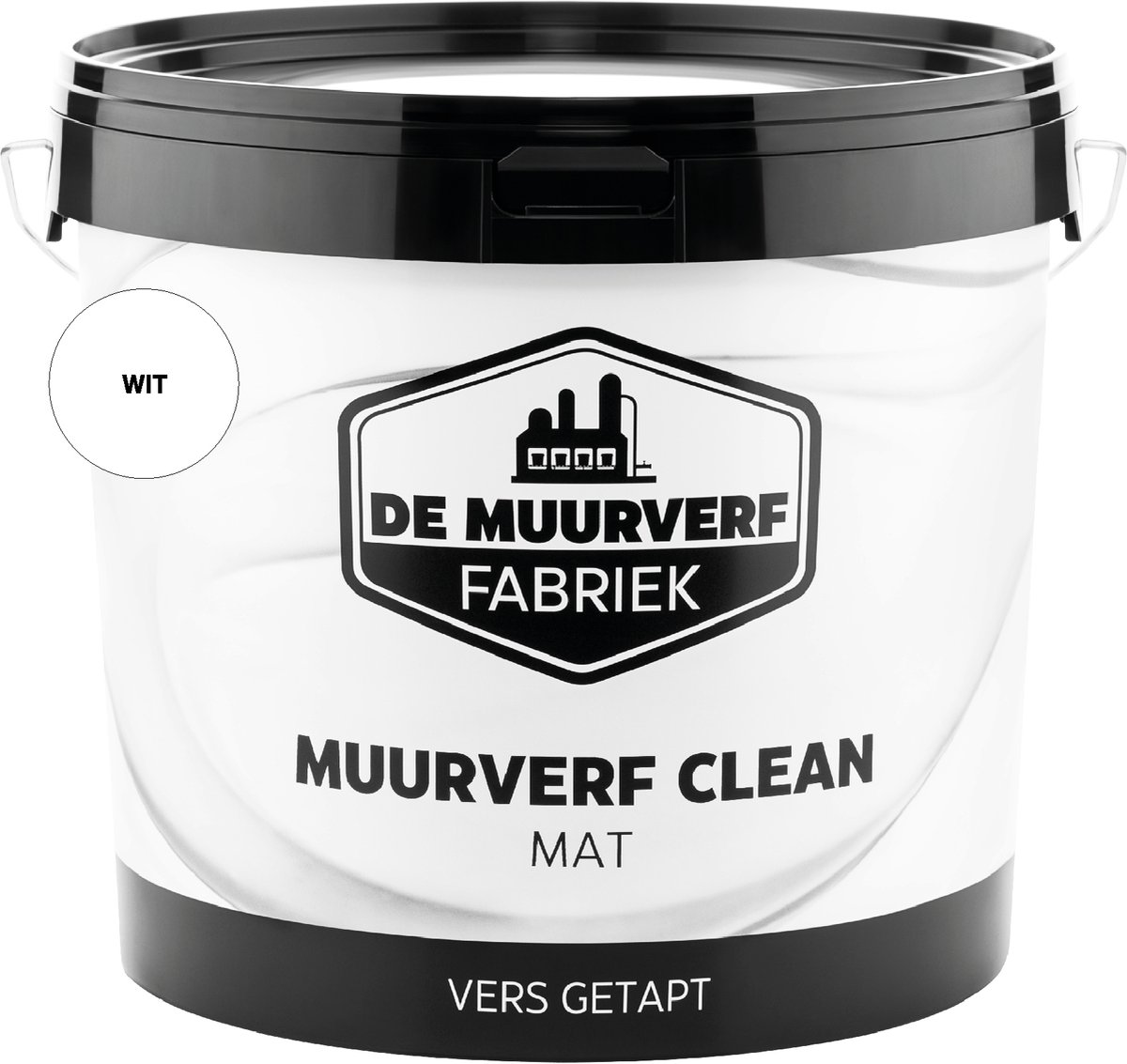 De Muurverffabriek - Muurverf Clean - wit - 10 liter - muurverf voor binnen - mat - muurverf voor binnen - afwasbaar - reinigbaar - geen glimmende vlekken na reiniging - droogt anel