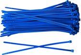 Kortpack - Kabelbinders/ Tyraps - 100mm lang x 2.5mm breed - Blauw - 1000 stuks - Treksterkte: 8.1kg - Bundeldiameter: 22mm - (099.0372)