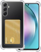 ShieldCase TPU Shock Case avec porte-cartes adapté à la coque Samsung Galaxy A25 - étui de téléphone avec espace pour cartes - espace pour 2 cartes - coque arrière transparente avec bords renforcés (transparent)