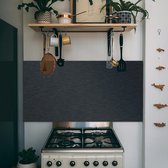 Spatscherm keuken Antraciet 80x40 cm - Kookplaat achterwand - Industrieel - Metaallook - Planken - Muurbeschermer hittebestendig - Spatwand fornuis - Hoogwaardig aluminium - Wanddecoratie