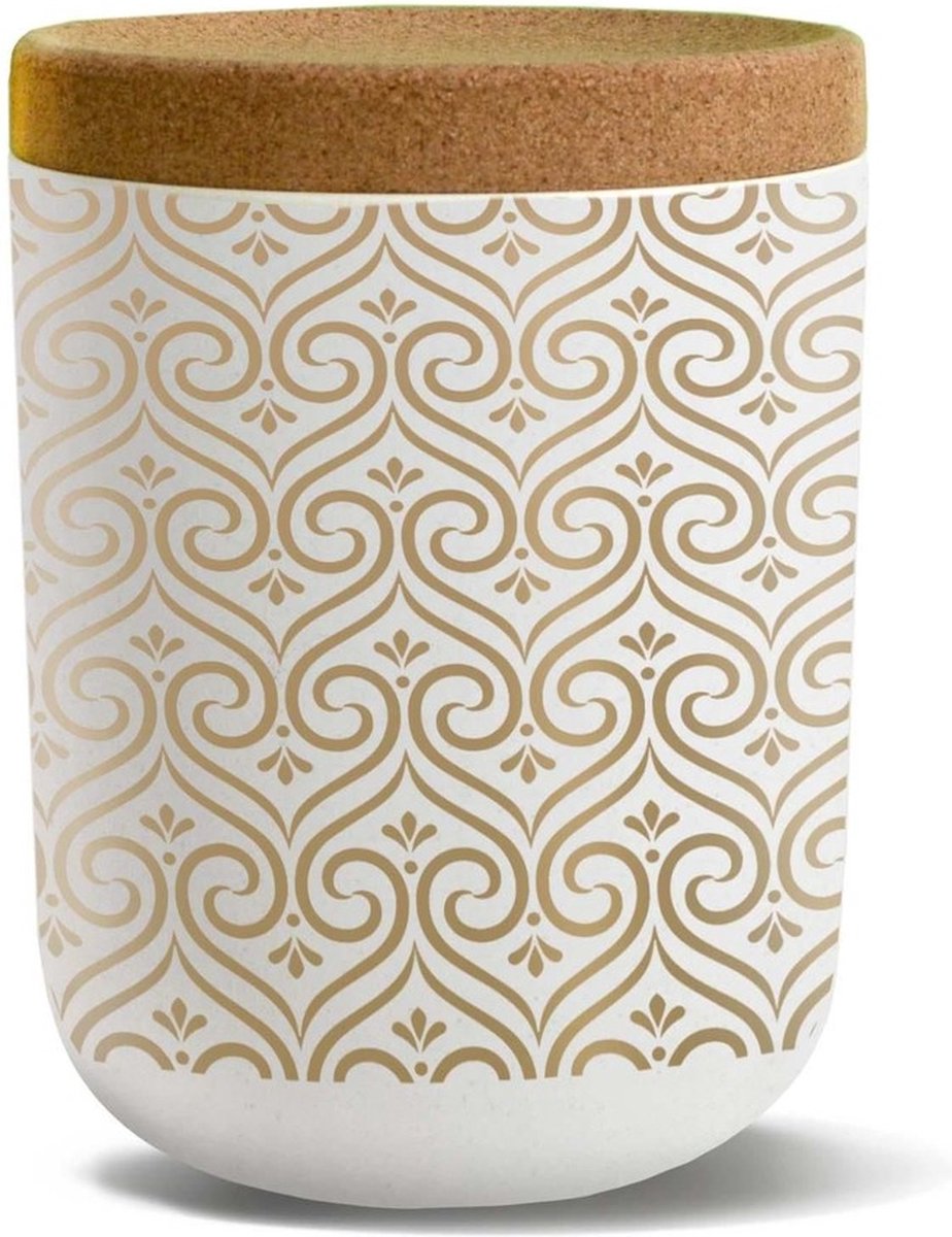 Chic.Mic Golden Tiles - Voorraad potten - Plant - 800 ML - BioLoco - Kurken deksel - Klimaatvriendelijk - Keukenaccessoires - Milieuvriendelijk