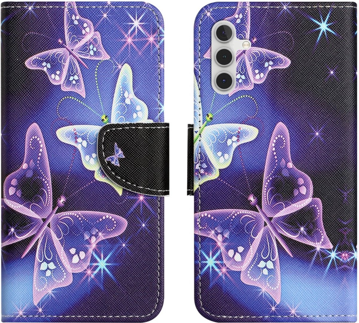 Magic vlinders - book case hoesje - Telefoonhoesje geschikt voor Samsung Galaxy A55