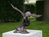 Tuinbeeld - brons - Arend op rots - Bronzen beeld - 18 cm hoog - bronzartes