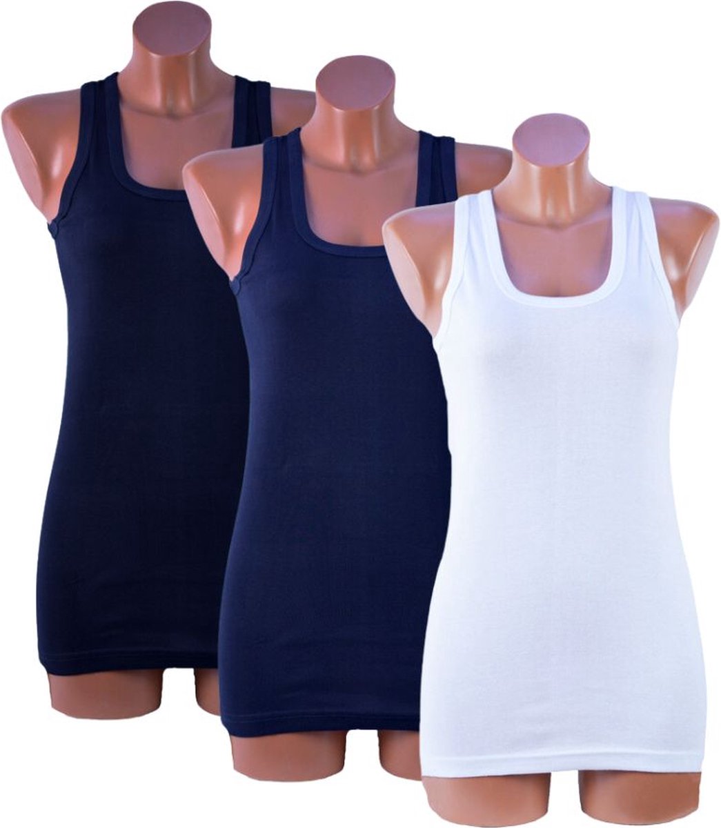 3 Pack dames hemd - 100% katoen - Madrid - Maat M