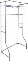 Metalen wasmachinerek met variabele breedte - 170 x 60-90 cm - bovenbouw staand rek grijs met 2 planken